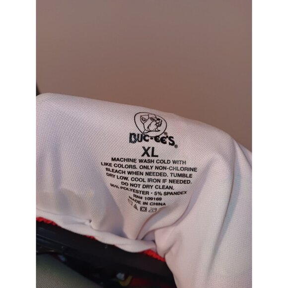 Buc-ees Swim Trunks Adult XL Red Pockets Logo Lined All Over Print Mens - Picture 4 of 4